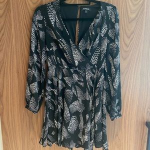 Express Mini Black and White Dress